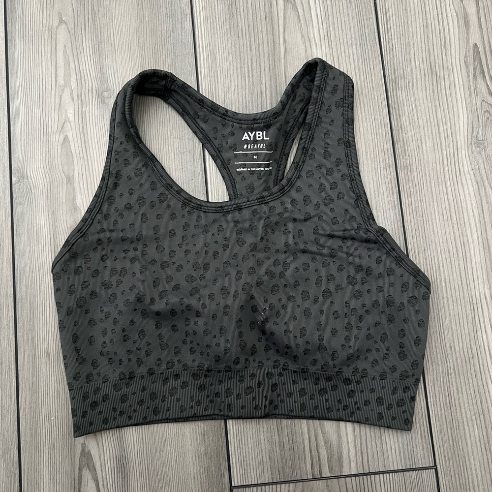 AYBL Women's Black Speckle Sports Bra